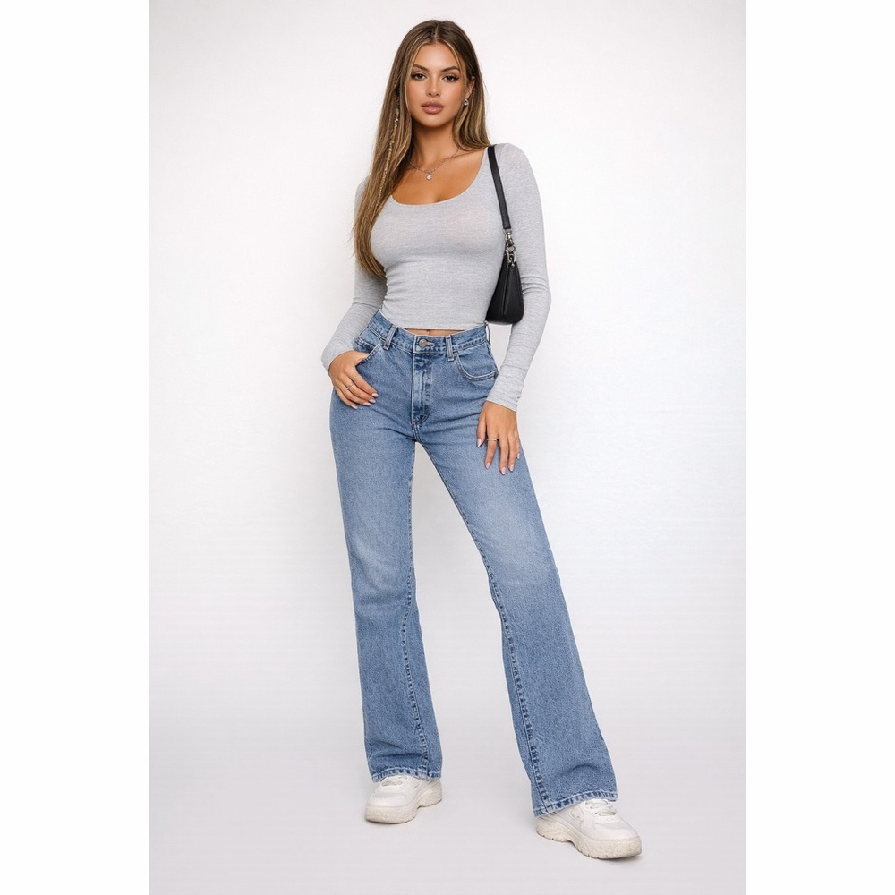 Gitano | VTG Sandblasted High Rise Denim Boot Flare Relaxed Retro Jeans